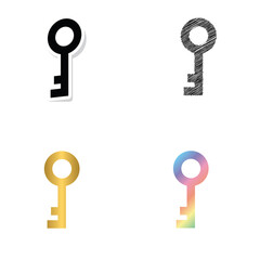 key icon  icon black, golden and color vector set
