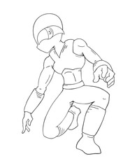 Modern hero illustration to coloring