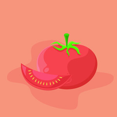 Tomato Fruit in Flat Design