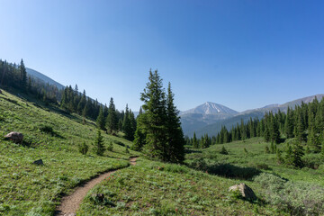 Beautiful mountain view up trail to Mount Parnassus, Colorado