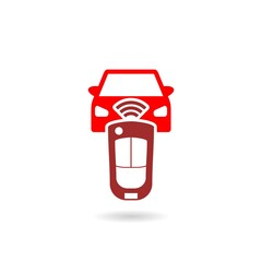 Car key with remote icon with shadow