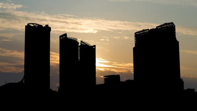 Dar es Salaam Skyline, Time Lapse at Sunrise with Colorful Clouds, Tanzania