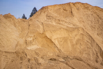 Construction sand. A mountain of sand to build.