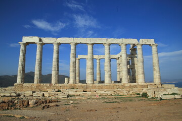 Fototapeta premium Poseidon Tample at Cape Sounion in Greece. High quality photo