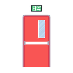 Fire door cartoon vector. Exit door vector. free space for text. wallpaper. background.