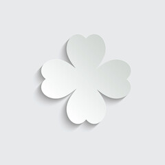 paper Clover with four leaves -  vector Icon
