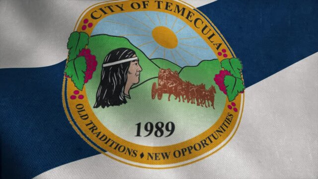 Flag of Temecula, city of California, United States of America