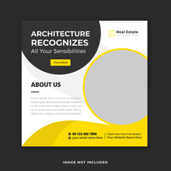House modeling or interior design services social media post template. Real estate social media post design.
