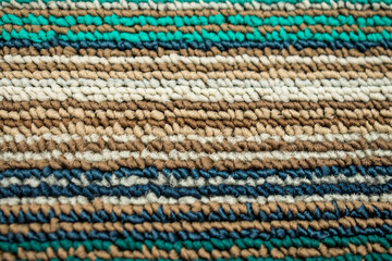 Close up of a colorful wool striped pattern