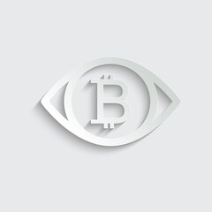 paper Business icon. Eye icon with bitcoin sign vector