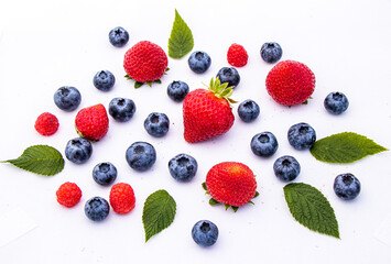 berries on white background
