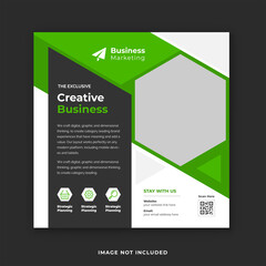 Creative business social media post template. Corporate digital marketing square flyer template and web banner. 