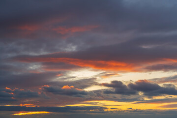 clouds at sunset in autumn