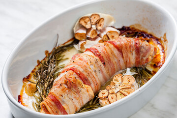 pork roll wrapped in bacon