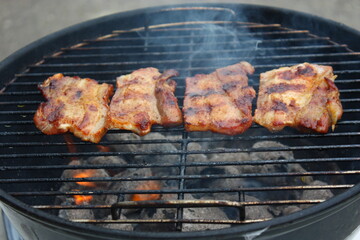 Belly meat on the charcoal grill