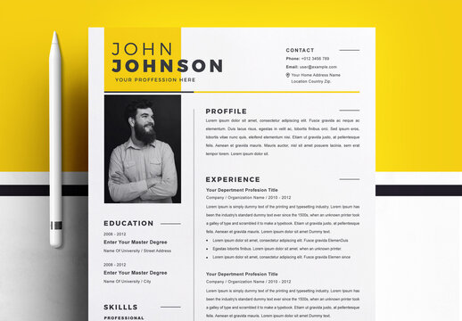 Elegant Black and White Resume