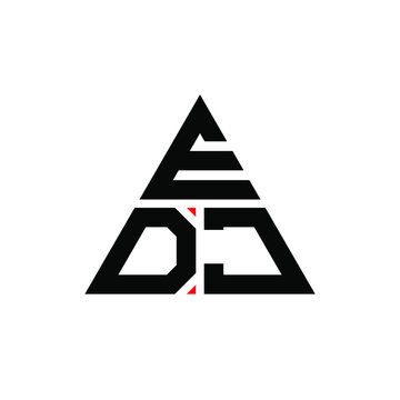 EDJ triangle letter logo design with triangle shape. EDJ triangle logo design monogram. EDJ triangle vector logo template with red color. EDJ triangular logo Simple, Elegant, and Luxurious Logo. EDJ 