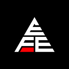 EFE triangle letter logo design with triangle shape. EFE triangle logo design monogram. EFE triangle vector logo template with red color. EFE triangular logo Simple, Elegant, and Luxurious Logo. EFE 