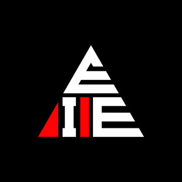 EIE triangle letter logo design with triangle shape. EIE triangle logo design monogram. EIE triangle vector logo template with red color. EIE triangular logo Simple, Elegant, and Luxurious Logo. EIE 