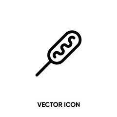 Corn dog vector icon. Modern, simple flat vector illustration for website or mobile app.Corn dog with mustard symbol, logo illustration. Pixel perfect vector graphics	