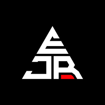 EJR triangle letter logo design with triangle shape. EJR triangle logo design monogram. EJR triangle vector logo template with red color. EJR triangular logo Simple, Elegant, and Luxurious Logo. EJR 