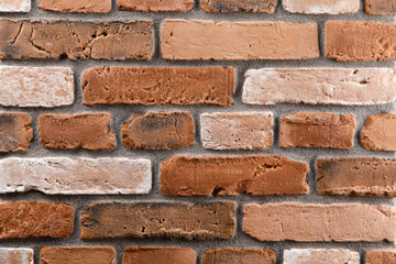 Red brick stone background, decorative red old brick, stone texture