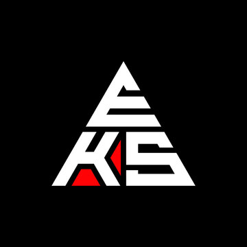 EKS triangle letter logo design with triangle shape. EKS triangle logo design monogram. EKS triangle vector logo template with red color. EKS triangular logo Simple, Elegant, and Luxurious Logo. EKS 