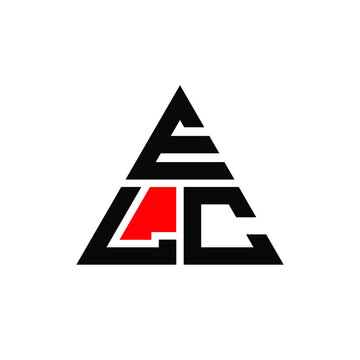 ELC triangle letter logo design with triangle shape. ELC triangle logo design monogram. ELC triangle vector logo template with red color. ELC triangular logo Simple, Elegant, and Luxurious Logo. ELC 