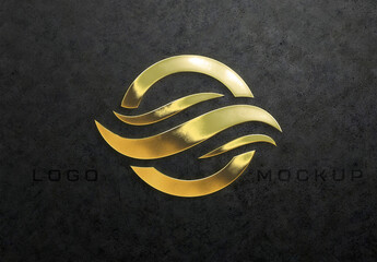 Gold Logo Mockup with Detailed Textured Effect