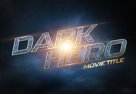 Cinematic Text Effect Mockup Superhero Movie Style