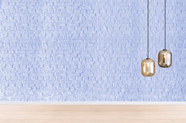 empty house interior design and lamp. 3D illustration