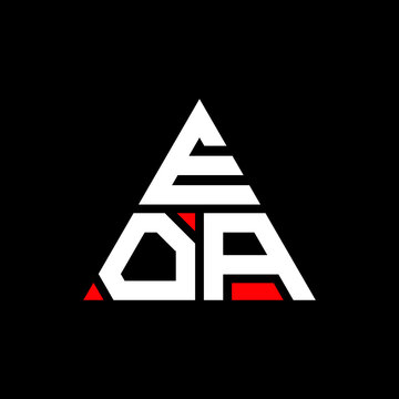 EOA triangle letter logo design with triangle shape. EOA triangle logo design monogram. EOA triangle vector logo template with red color. EOA triangular logo Simple, Elegant, and Luxurious Logo. EOA 