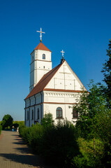 Fototapeta premium Old medieval church of the 17th century in Romanesque architecture