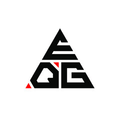 EQG triangle letter logo design with triangle shape. EQG triangle logo design monogram. EQG triangle vector logo template with red color. EQG triangular logo Simple, Elegant, and Luxurious Logo. EQG 