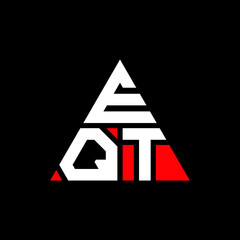 EQT triangle letter logo design with triangle shape. EQT triangle logo design monogram. EQT triangle vector logo template with red color. EQT triangular logo Simple, Elegant, and Luxurious Logo. EQT 