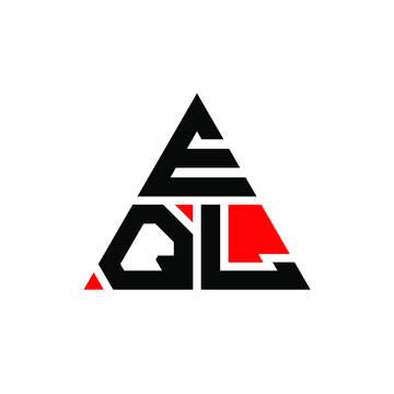 EQL triangle letter logo design with triangle shape. EQL triangle logo design monogram. EQL triangle vector logo template with red color. EQL triangular logo Simple, Elegant, and Luxurious Logo. EQL 