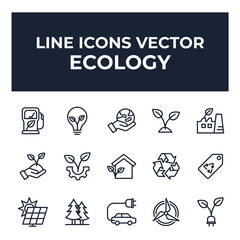 set of Ecology elements symbol template for graphic and web design collection logo vector illustration