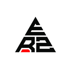 ERZ triangle letter logo design with triangle shape. ERZ triangle logo design monogram. ERZ triangle vector logo template with red color. ERZ triangular logo Simple, Elegant, and Luxurious Logo. ERZ 