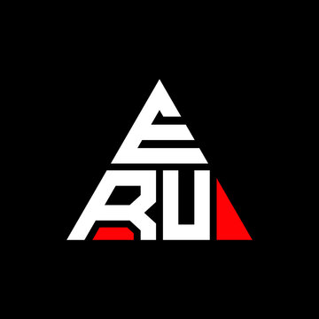 ERU triangle letter logo design with triangle shape. ERU triangle logo design monogram. ERU triangle vector logo template with red color. ERU triangular logo Simple, Elegant, and Luxurious Logo. ERU 