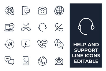 set of Help and support elements symbol template for graphic and web design collection logo vector illustration