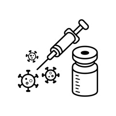 Corona virus vaccine icon (covid 19)