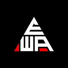 EWA triangle letter logo design with triangle shape. EWA triangle logo design monogram. EWA triangle vector logo template with red color. EWA triangular logo Simple, Elegant, and Luxurious Logo. EWA 
