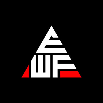 EWF triangle letter logo design with triangle shape. EWF triangle logo design monogram. EWF triangle vector logo template with red color. EWF triangular logo Simple, Elegant, and Luxurious Logo. EWF 