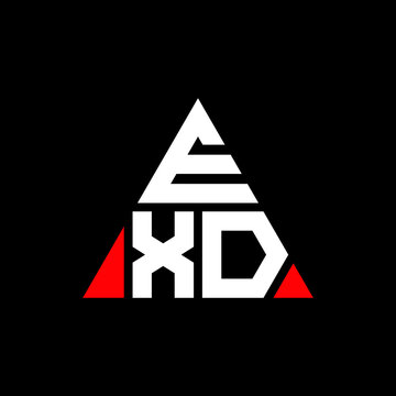 EXD triangle letter logo design with triangle shape. EXD triangle logo design monogram. EXD triangle vector logo template with red color. EXD triangular logo Simple, Elegant, and Luxurious Logo. EXD 