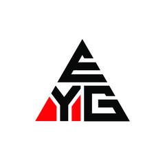 EYG triangle letter logo design with triangle shape. EYG triangle logo design monogram. EYG triangle vector logo template with red color. EYG triangular logo Simple, Elegant, and Luxurious Logo. EYG 