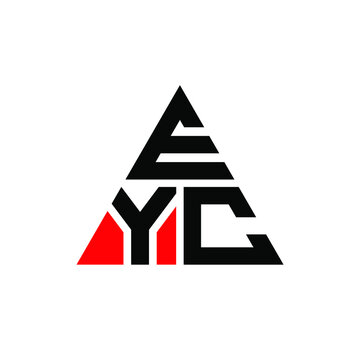 EYC triangle letter logo design with triangle shape. EYC triangle logo design monogram. EYC triangle vector logo template with red color. EYC triangular logo Simple, Elegant, and Luxurious Logo. EYC 