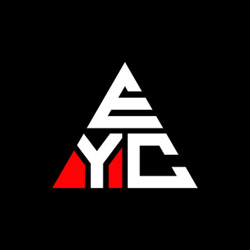 EYC triangle letter logo design with triangle shape. EYC triangle logo design monogram. EYC triangle vector logo template with red color. EYC triangular logo Simple, Elegant, and Luxurious Logo. EYC 