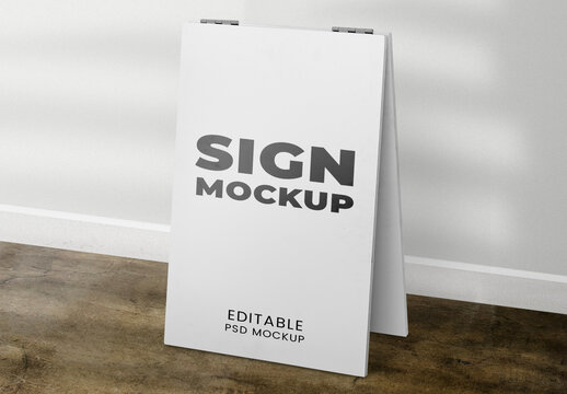 Foldable a Frame Sign Mockup