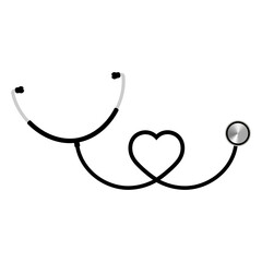 heart shaped black stethoscope illustration