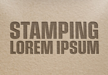 Stamped Paper 3D Text Effect Style Mockup